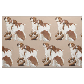 Brittany Spaniel fabric