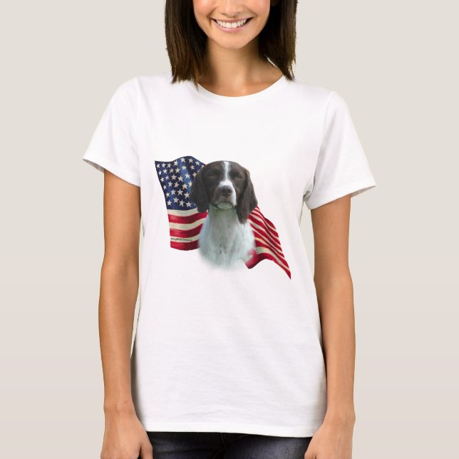 Brittany Spaniel Flag T-Shirt (Front)