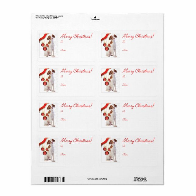Brittany Spaniel Gift Labels (Full Sheet)