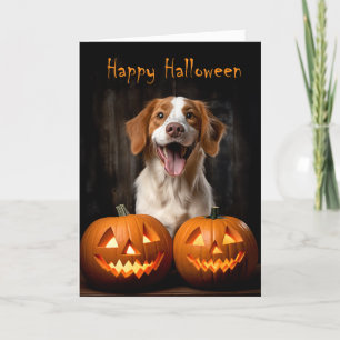 Brittany Spaniel Halloween Card