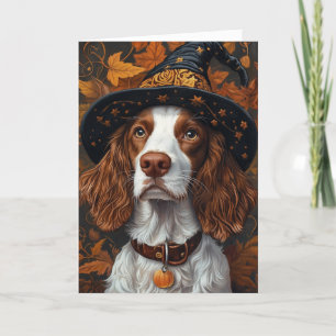 Brittany Spaniel Halloween Holiday Card