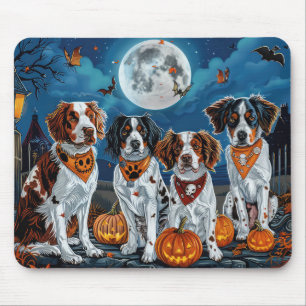 Brittany Spaniel Halloween Spooky Mouse Mat