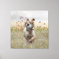 Brittany Spaniel hunting quail , Art  