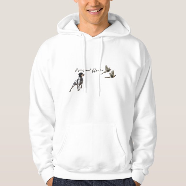 Brittany Spaniel hunts in the field     Hoodie (Front)