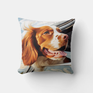 Brittany spaniel in Car Window Cushion