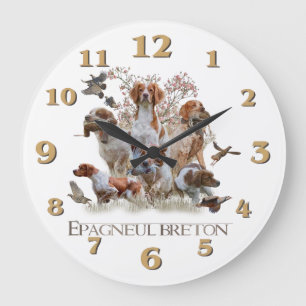 Brittany Spaniel   Large Clock