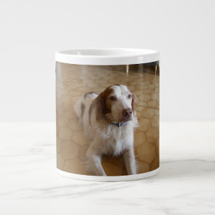 brittany spaniel laying large coffee mug
