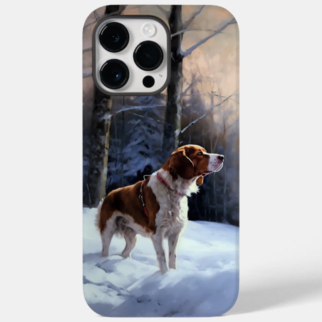 Brittany Spaniel Let It Snow Christmas Case-Mate iPhone Case (Back)