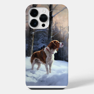 Brittany Spaniel Let It Snow Christmas iPhone 14 Pro Max Case