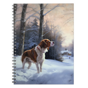 Brittany Spaniel Let It Snow Christmas Notebook