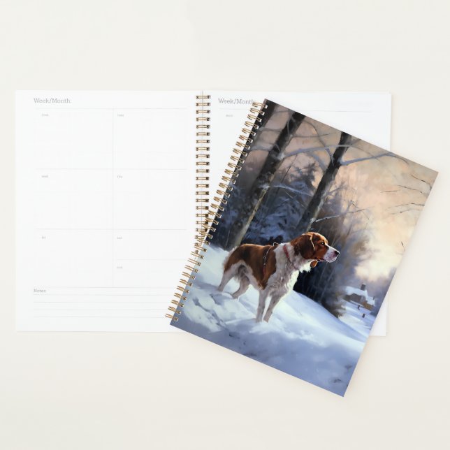 Brittany Spaniel Let It Snow Christmas Planner (Display)