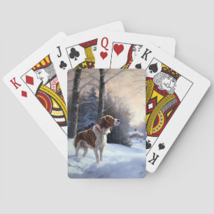 Brittany Spaniel Let It Snow Christmas Playing Cards