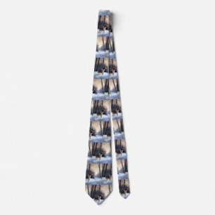 Brittany Spaniel Let It Snow Christmas Tie