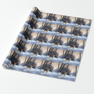 Brittany Spaniel Let It Snow Christmas Wrapping Paper
