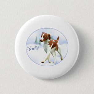 Brittany Spaniel Noel 6 Cm Round Badge