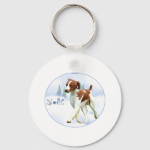 Brittany Spaniel Noel Key Ring
