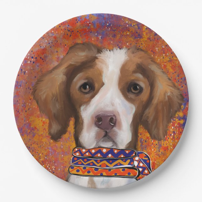 Brittany Spaniel      Paper Plate (Front)