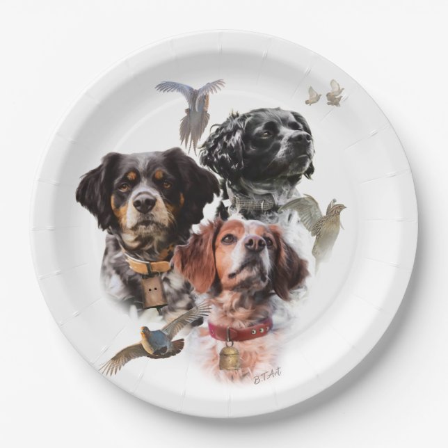 Brittany Spaniel Paper Plate (Front)