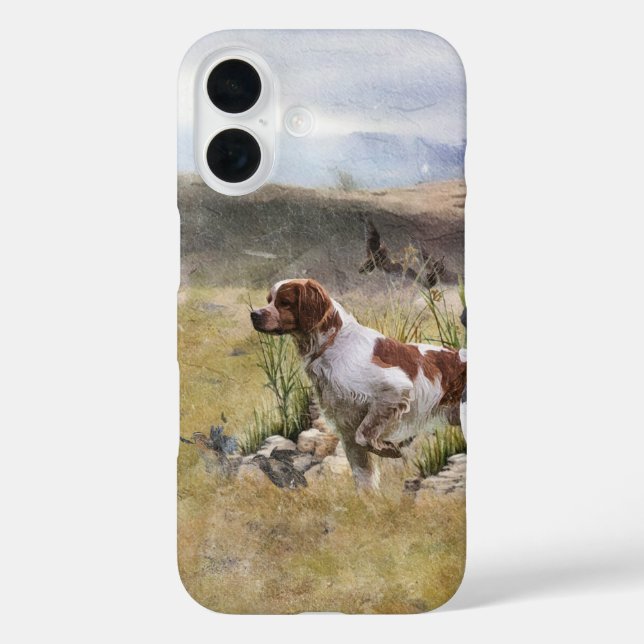 Brittany Spaniel , Passion for Birds Case-Mate iPhone Case (Back)