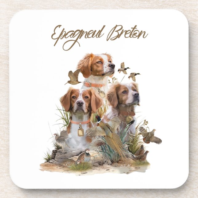 Brittany Spaniel , Passion for Birds Coaster (Front)