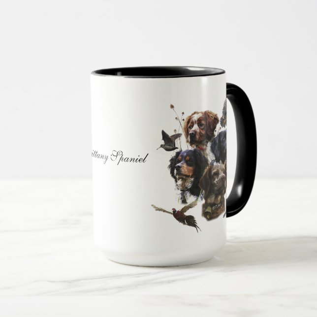 Brittany Spaniel , Passion for Birds Mug (Front Right)