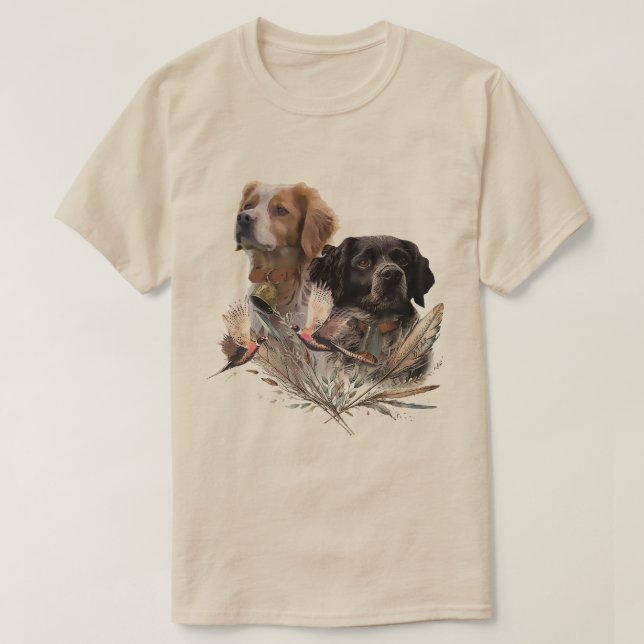 Brittany Spaniel , Passion for Birds T-Shirt (Design Front)