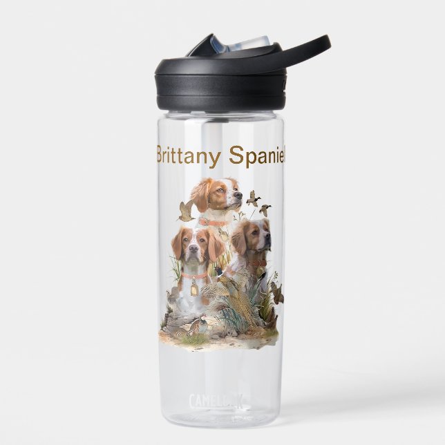 Brittany Spaniel , Passion for Birds Water Bottle (Left)