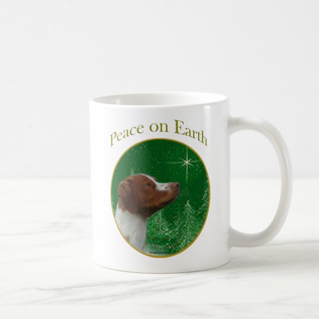 Brittany Spaniel Peace Coffee Mug (Right)