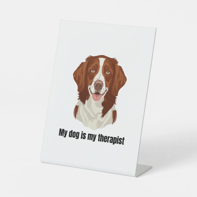 Brittany Spaniel Pedestal Sign (Front)