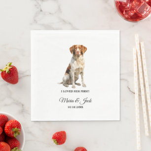 Brittany Spaniel Pet Cocktail Wedding  Napkin
