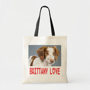 Brittany Spaniel Puppy Dog Red Love Tote Bag