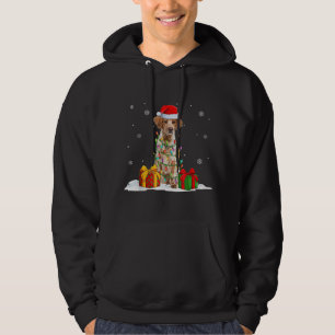 Brittany Spaniel Santa Christmas Tree Lights Xmas  Hoodie