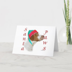 Brittany Spaniel Santa Paws Holiday Card