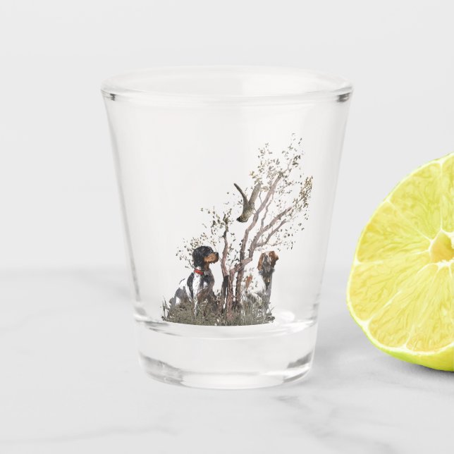 Brittany Spaniel Shot Glass (Front)