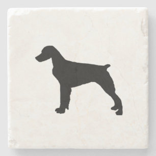 Brittany Spaniel Silhouette Love Dogs Silhouette Stone Coaster