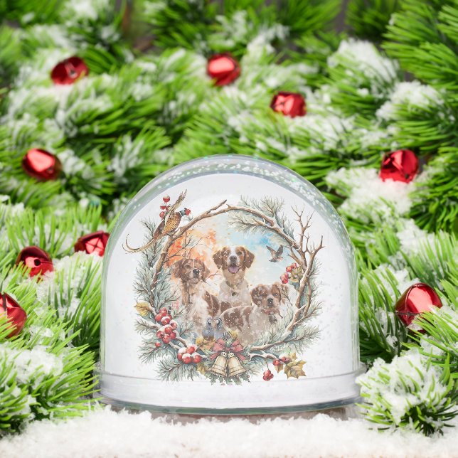 Brittany Spaniel Snowglobe (Christmas)