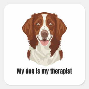Brittany Spaniel Square Sticker