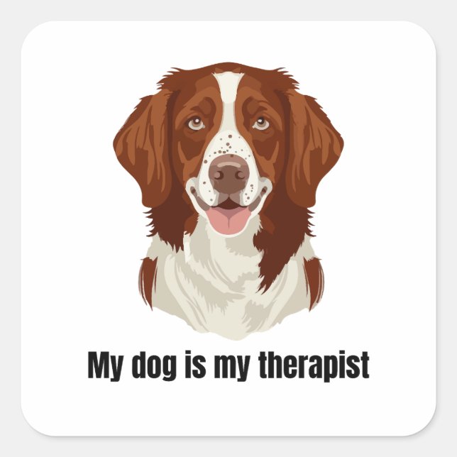 Brittany Spaniel Square Sticker (Front)