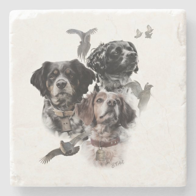 Brittany Spaniel Stone Coaster (Front)