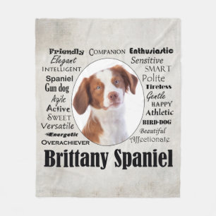 Brittany Spaniel Traits Fleece Blanket