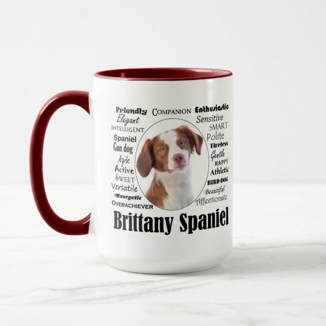Brittany Spaniel Traits Mug (Left)