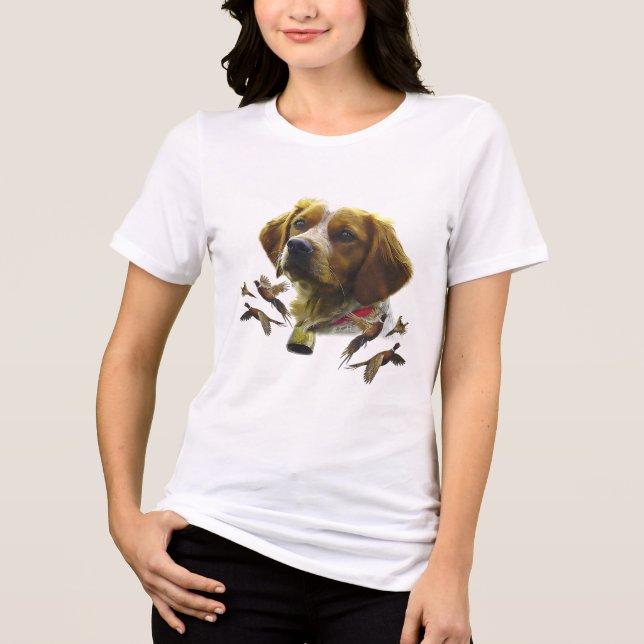 Brittany Spaniel  Tri-Blend Shirt (Front)