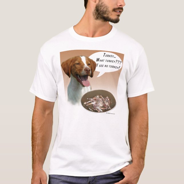 Brittany Spaniel Turkey T-Shirt (Front)