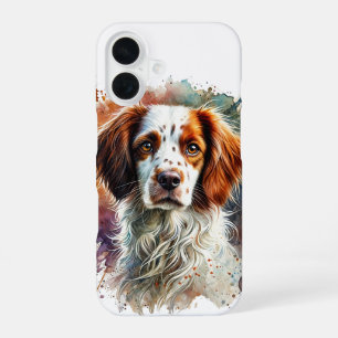 Brittany Spaniel Watercolor iPhone 16 Case