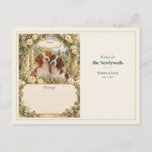 Brittany Spaniel Wedding Guest Book Wishes Postcard