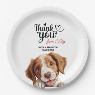 Brittany Spaniel Wedding Thank You Paper Plate