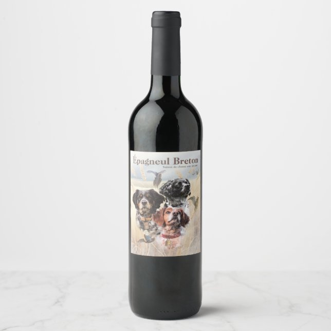 Brittany Spaniel Wine Label (Front)