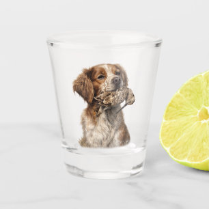 Brittany Spaniel & Woodcock Hunt Shot Glass