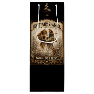 Brittany Spaniel & Woodcock Hunt Wine Gift Bag