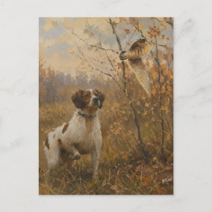 Brittany Spaniel – Woodcock Hunting Art Postcard